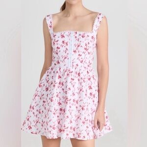 Reformation White and Red Floral Dress